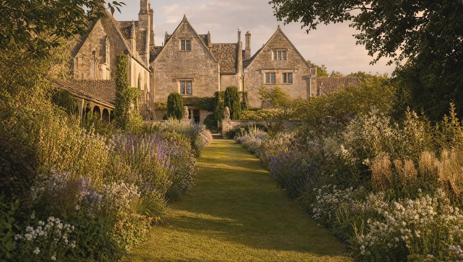 The Long Borders · Twelve feet deep on both sides, planted to peak twice and forgiven in February.